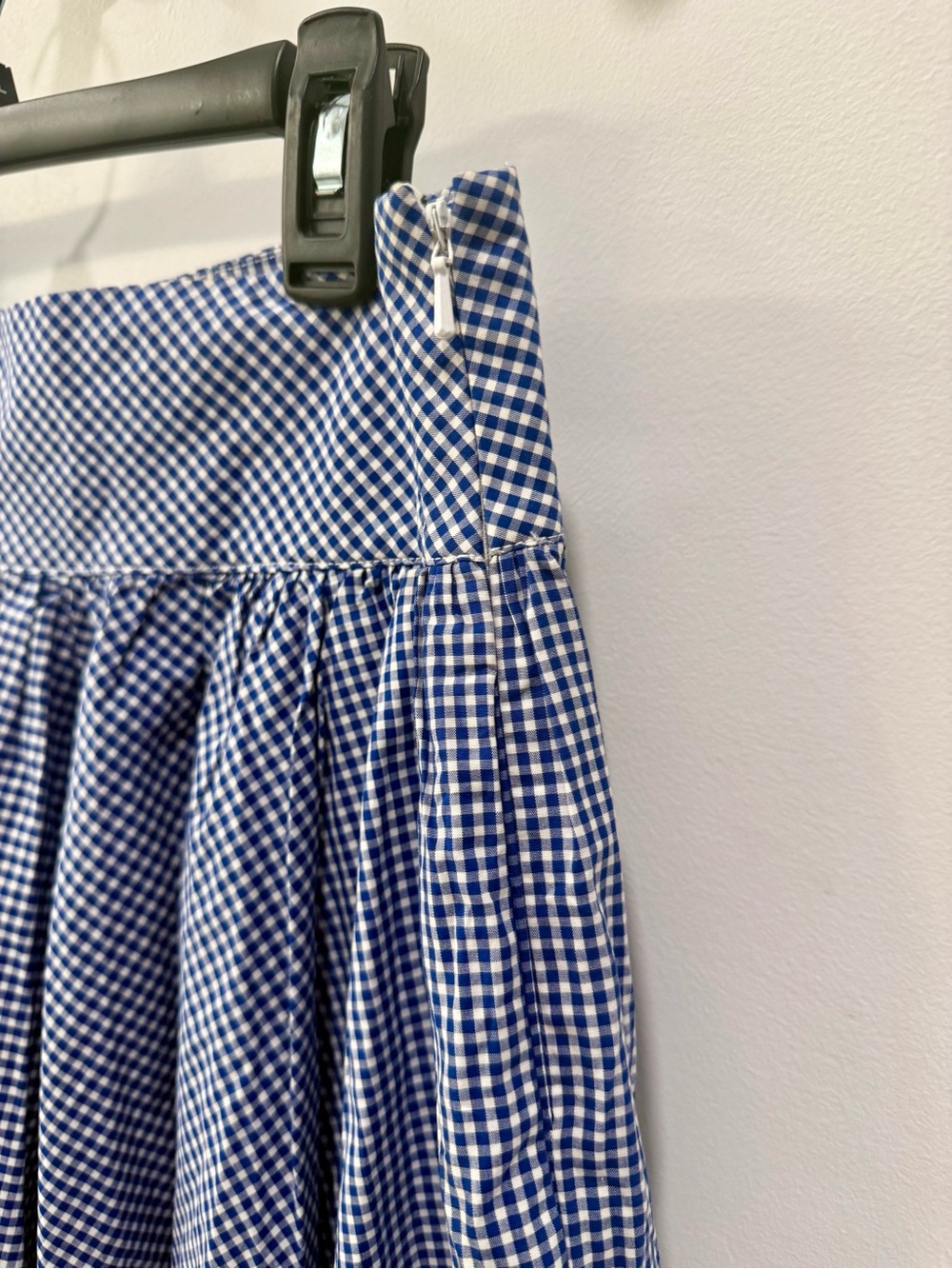 Vintage 90s Ralph Lauren Sport Blue White Gingham Skirt Women 6 Classic Preppy - Picture 2 of 8